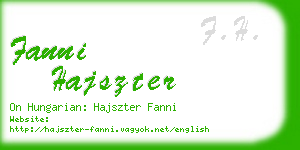 fanni hajszter business card